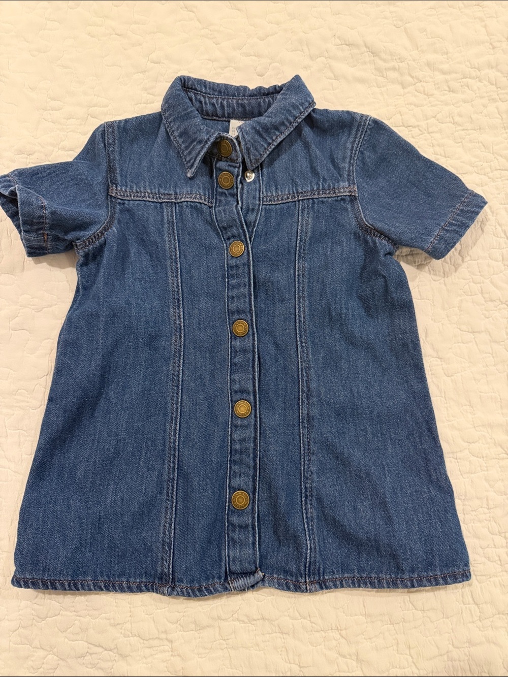 H&M Short-Sleeve Denim Button-Up Jacket Dress - Blue